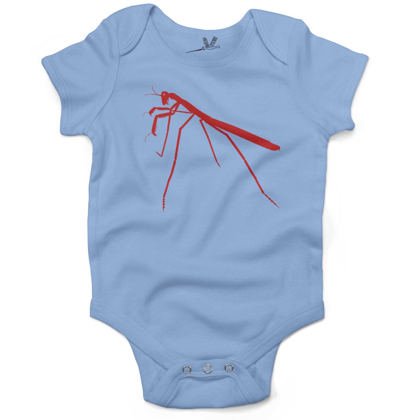 Praying Mantis Infant Bodysuit-Organic Baby Blue-3-6 months