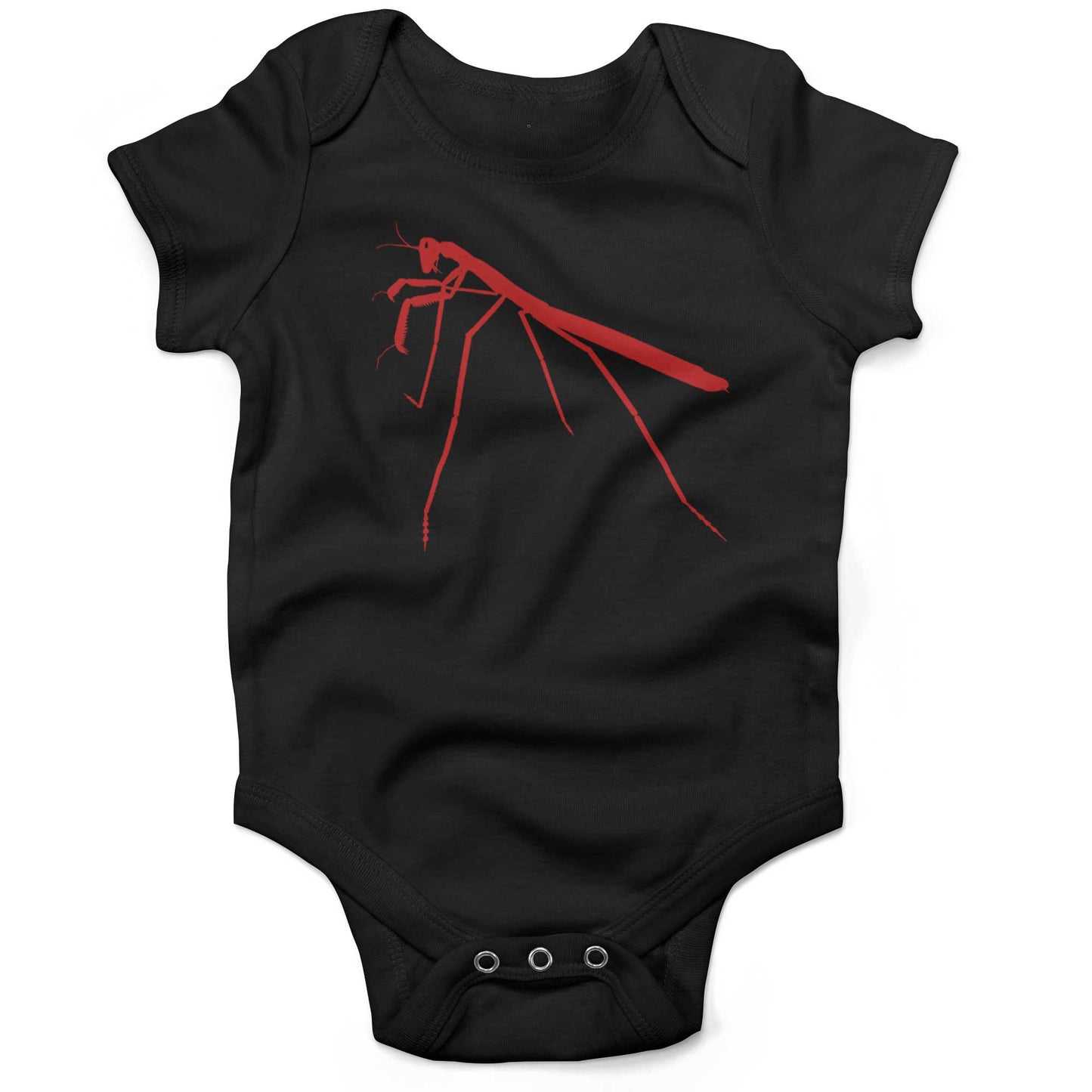 Praying Mantis Infant Bodysuit-Organic Black-3-6 months