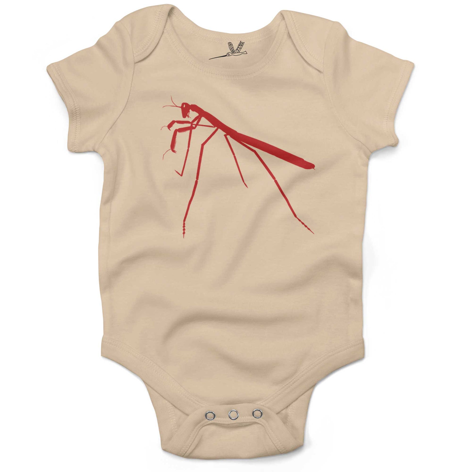 Praying Mantis Infant Bodysuit-Organic Natural-3-6 months