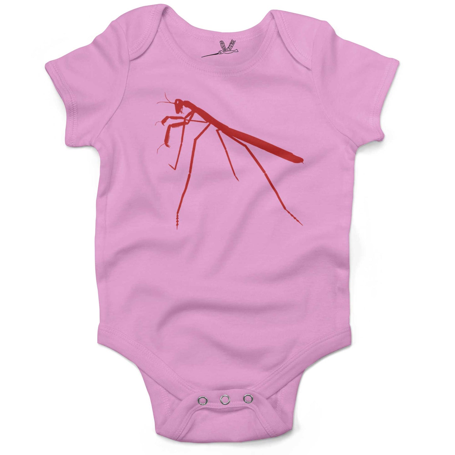 Praying Mantis Infant Bodysuit-Organic Pink-3-6 months