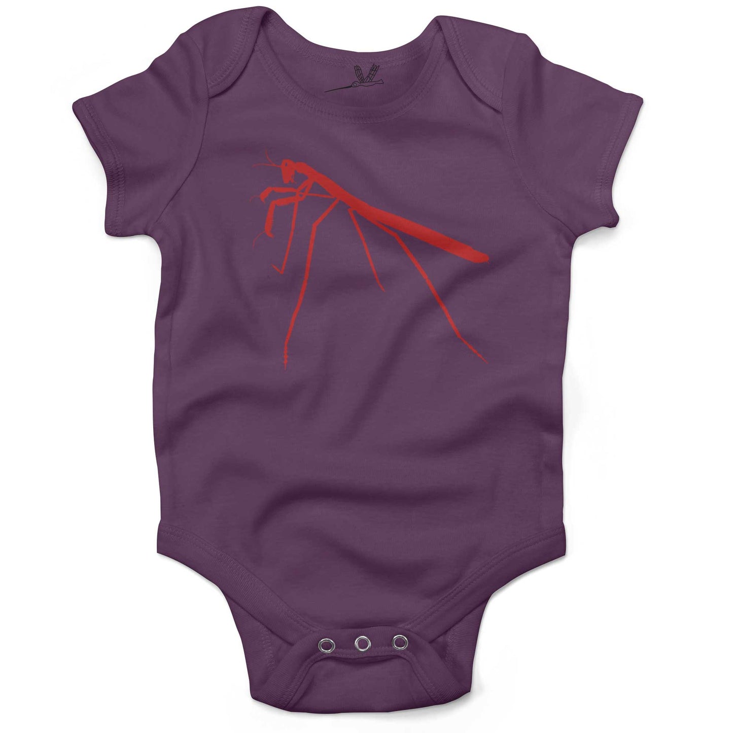 Praying Mantis Infant Bodysuit-Organic Purple-3-6 months