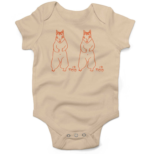 Cute Dancing Squirrels With Nuts Infant Bodysuit or Raglan Tee-Organic Natural-3-6 months