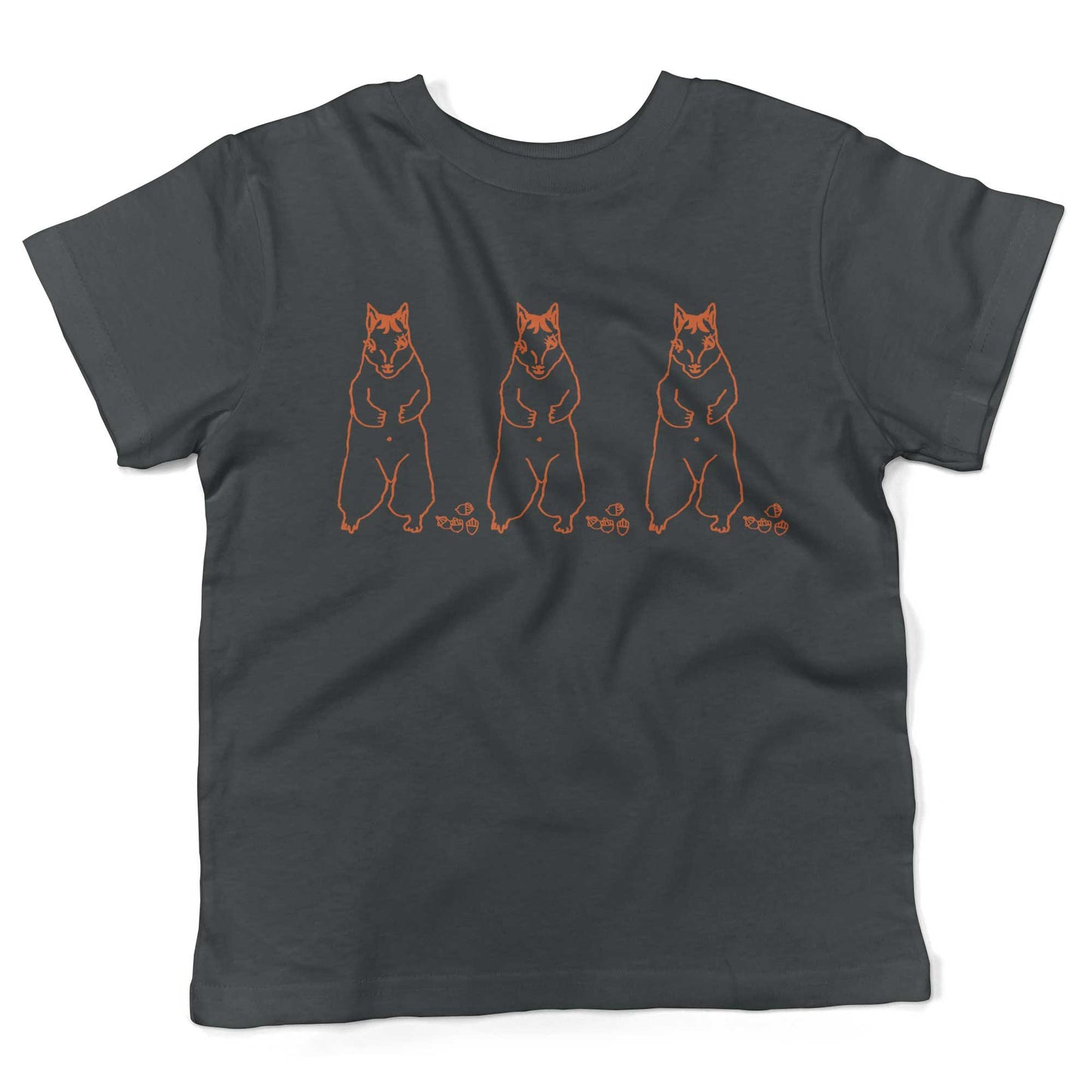 Cute Dancing Squirrels With Nuts Toddler Shirt-Asphalt-2T