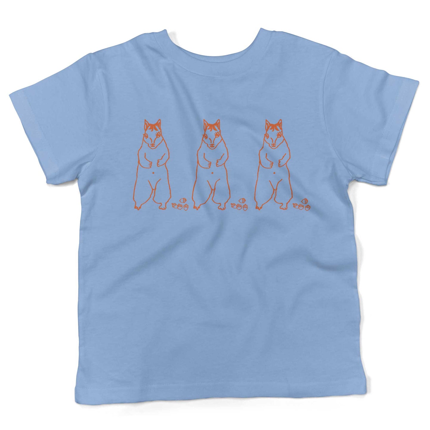 Cute Dancing Squirrels With Nuts Toddler Shirt-Organic Baby Blue-2T