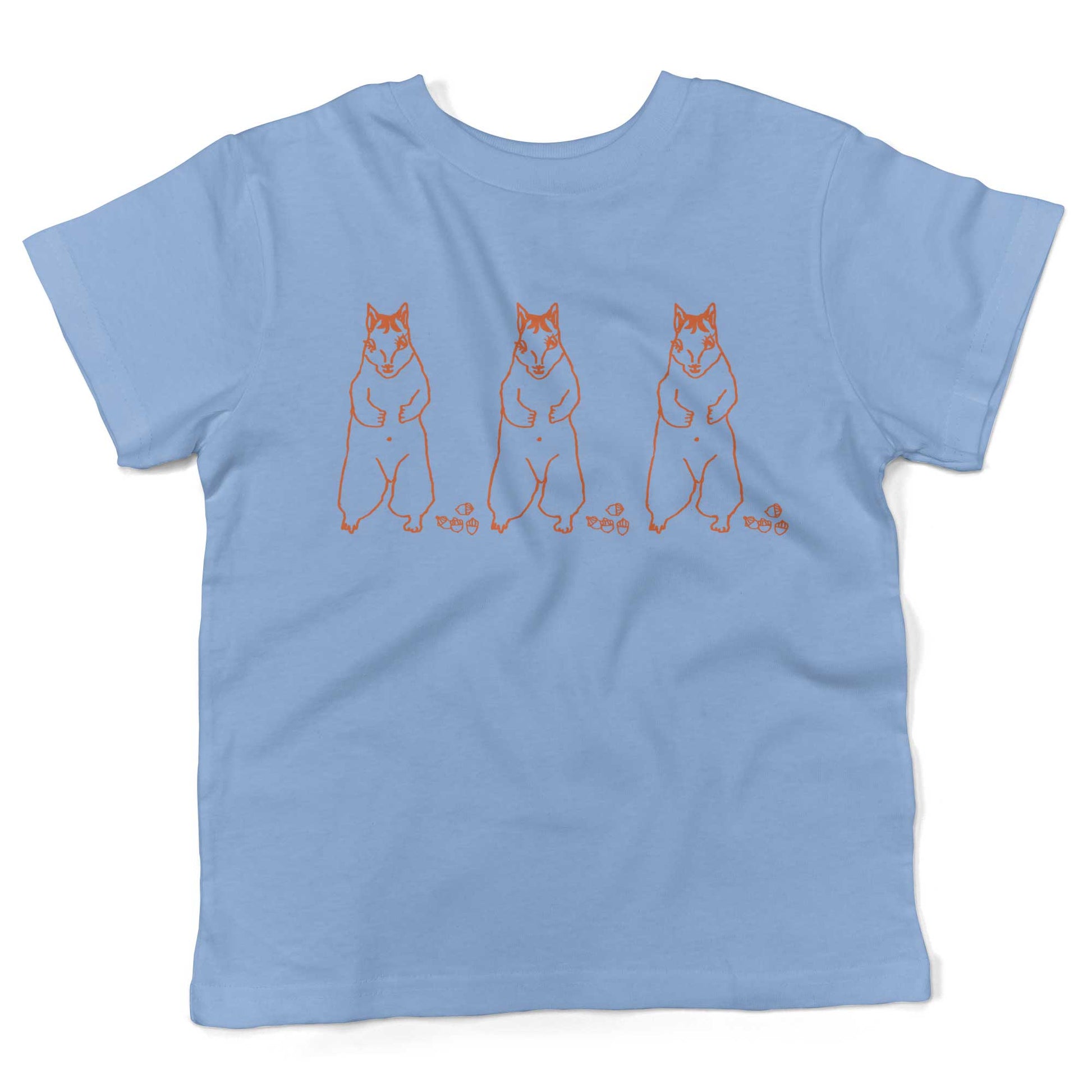 Cute Dancing Squirrels With Nuts Toddler Shirt-Organic Baby Blue-2T