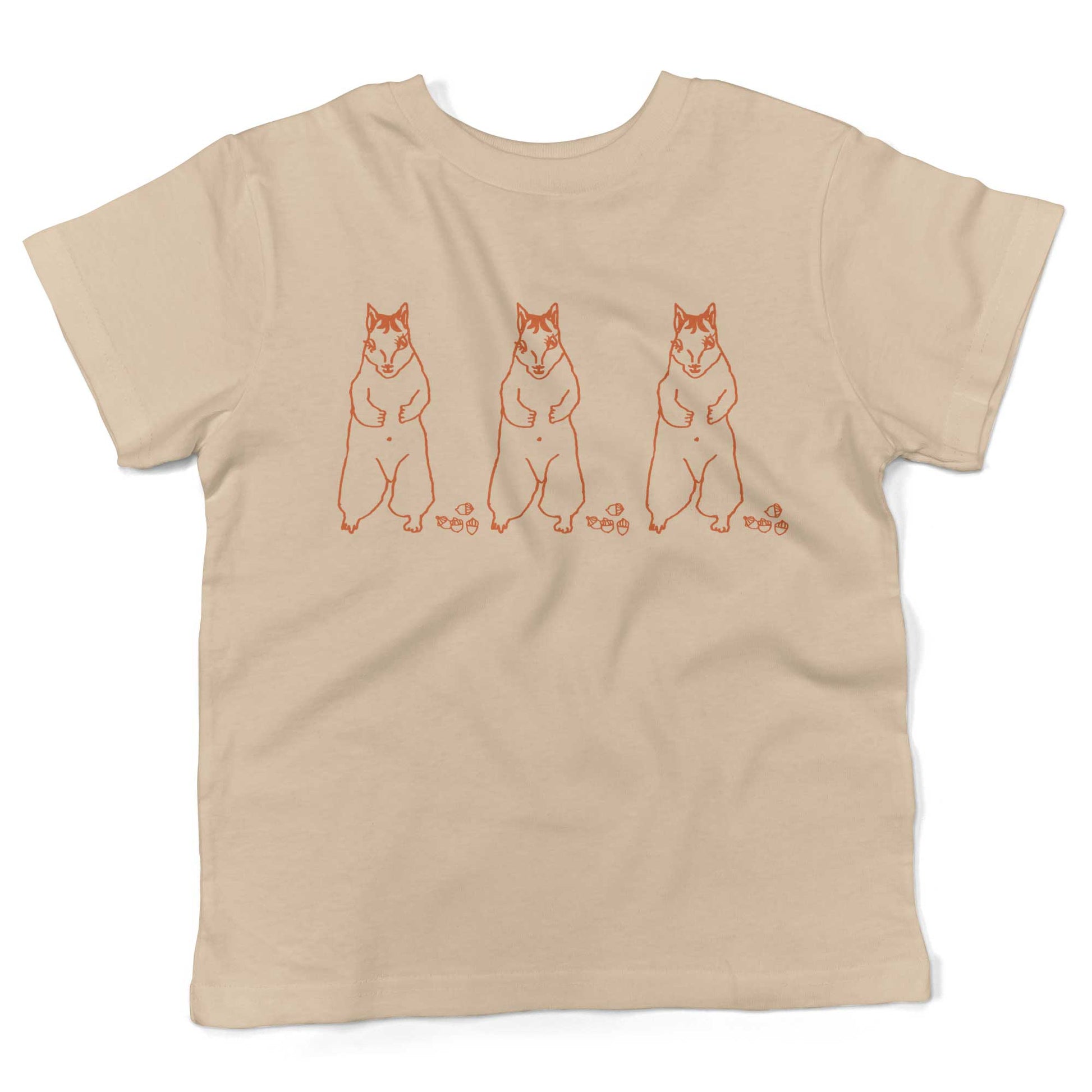 Cute Dancing Squirrels With Nuts Toddler Shirt-Organic Natural-2T