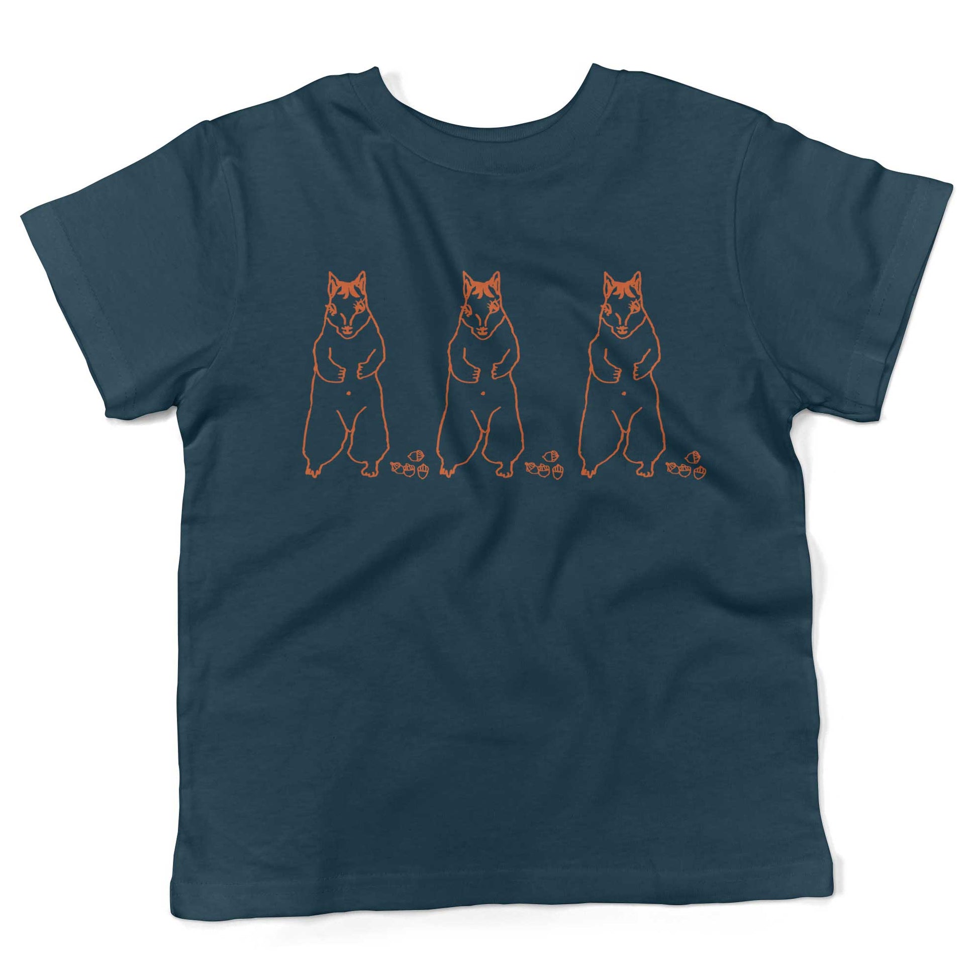 Cute Dancing Squirrels With Nuts Toddler Shirt-Organic Pacific Blue-2T
