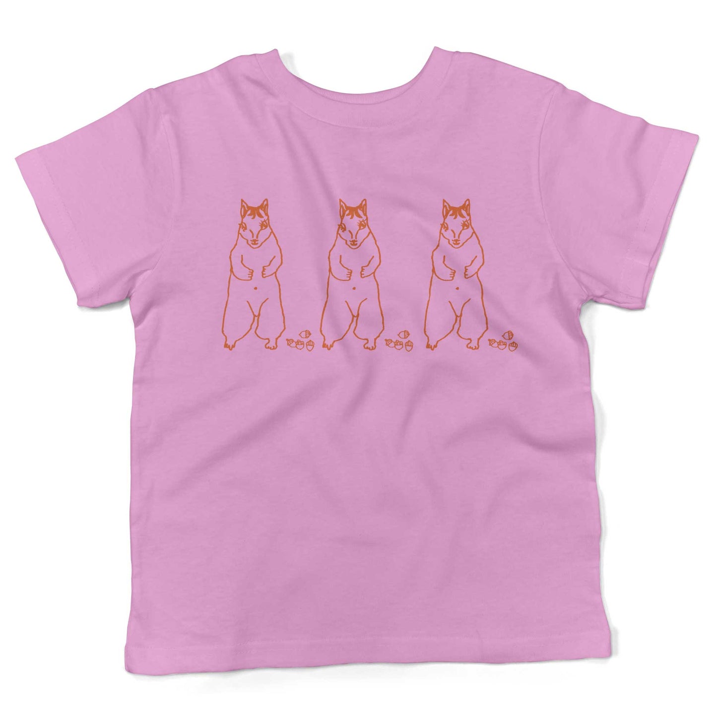 Cute Dancing Squirrels With Nuts Toddler Shirt-Organic Pink-2T