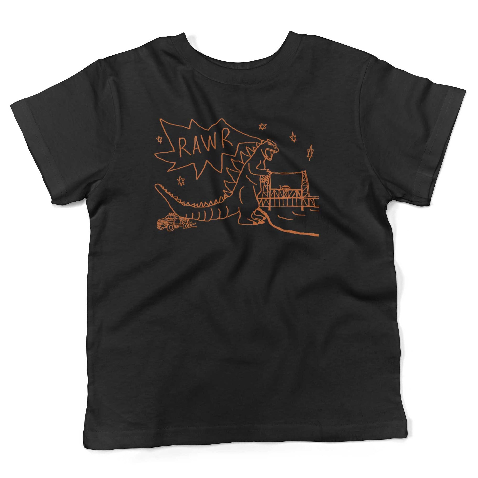RAWR Dinosaur Toddler Shirt-Organic Black-2T