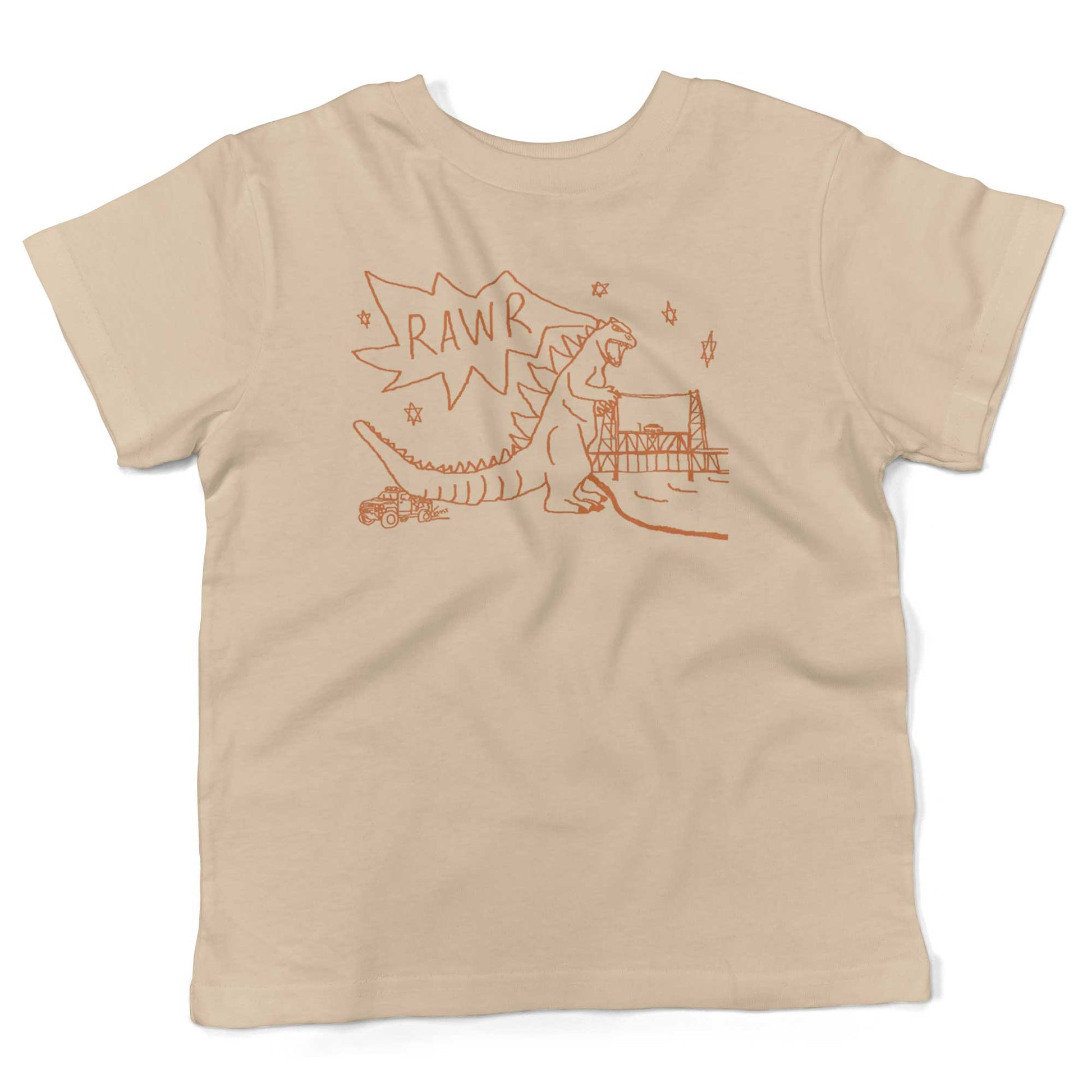 RAWR Dinosaur Toddler Shirt-Organic Natural-2T
