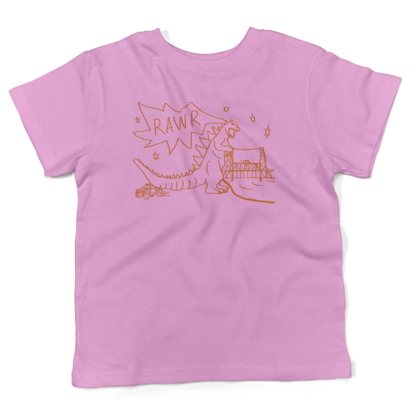 RAWR Dinosaur Toddler Shirt-Organic Pink-2T