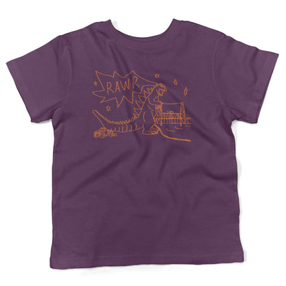RAWR Dinosaur Toddler Shirt-Organic Purple-2T