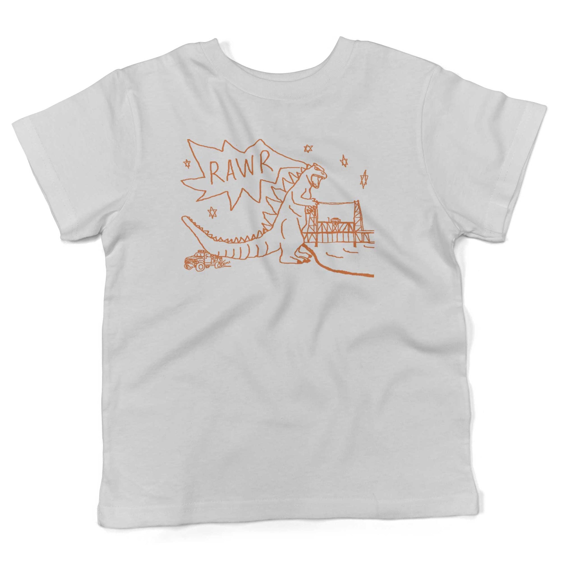 RAWR Dinosaur Toddler Shirt-White-2T