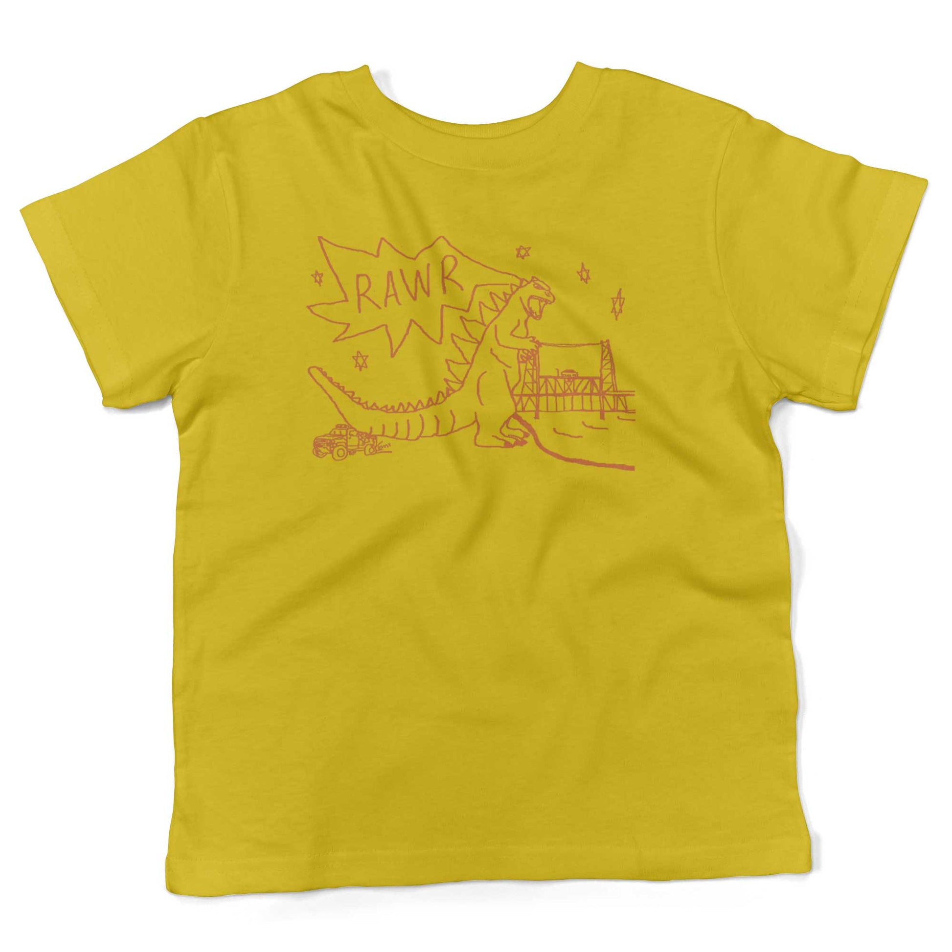 RAWR Dinosaur Toddler Shirt-Sunshine Yellow-2T