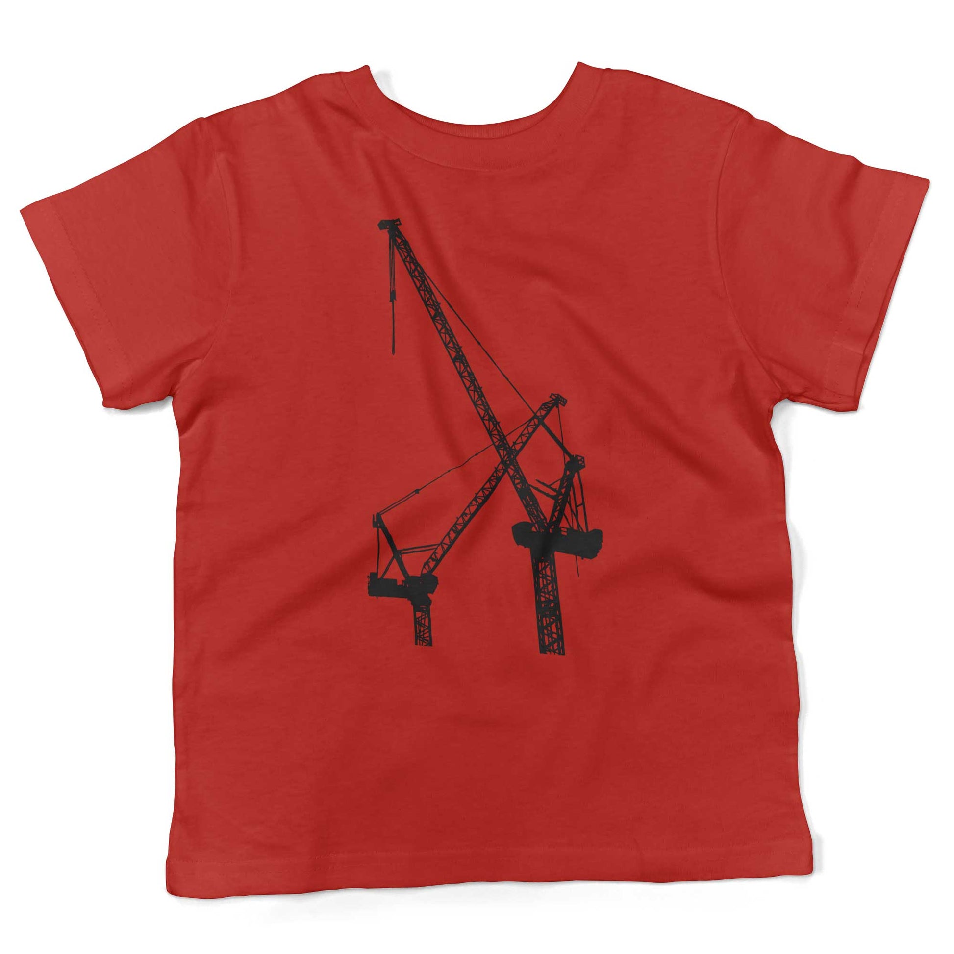 Construction Cranes Toddler Shirt-Red-2T