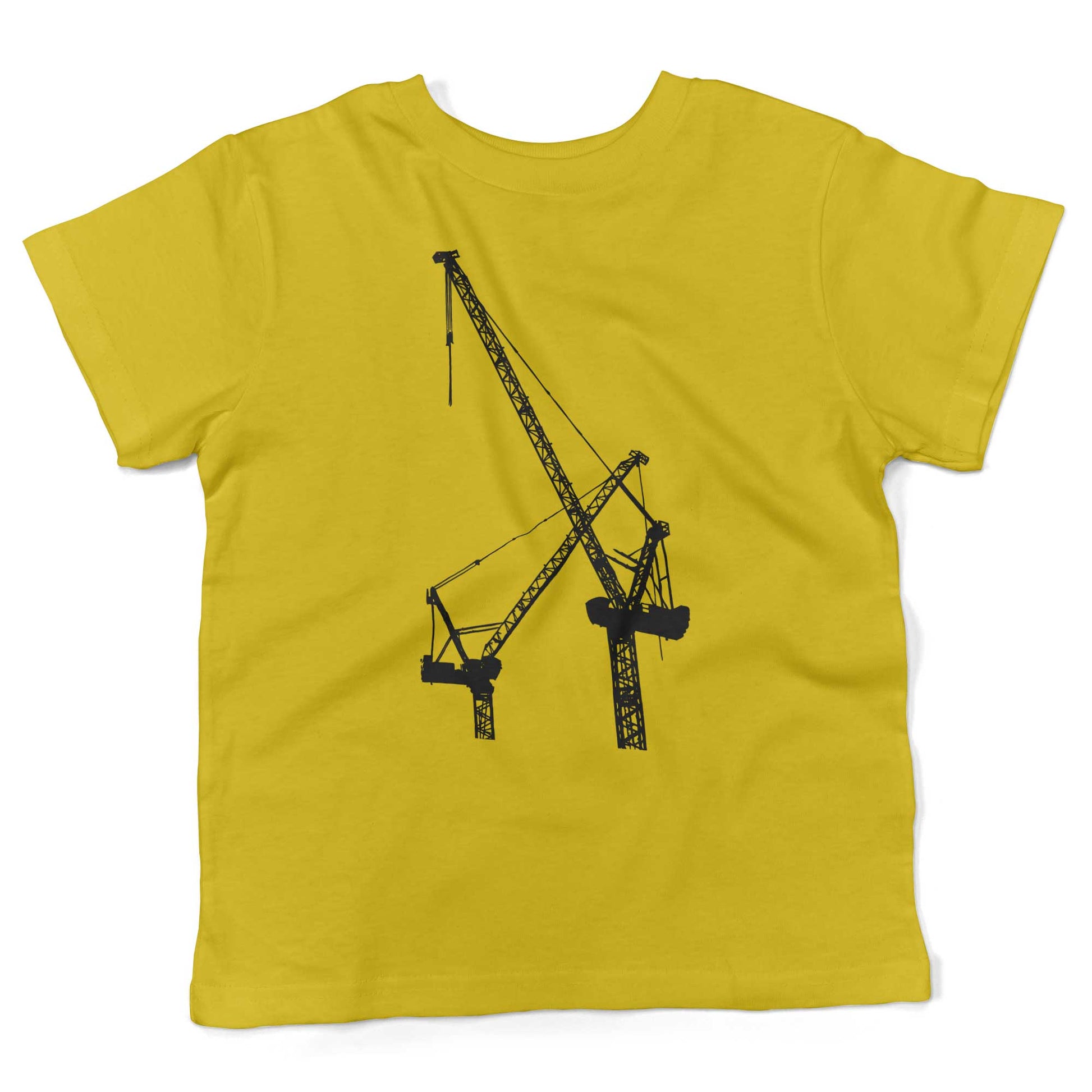 Construction Cranes Toddler Shirt-Sunshine Yellow-2T