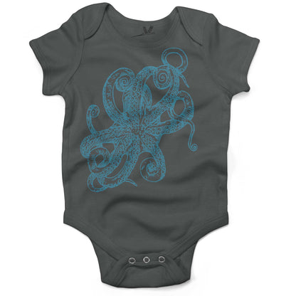 Octopus Underbelly Infant Bodysuit or Raglan Tee-Organic Asphalt-3-6 months