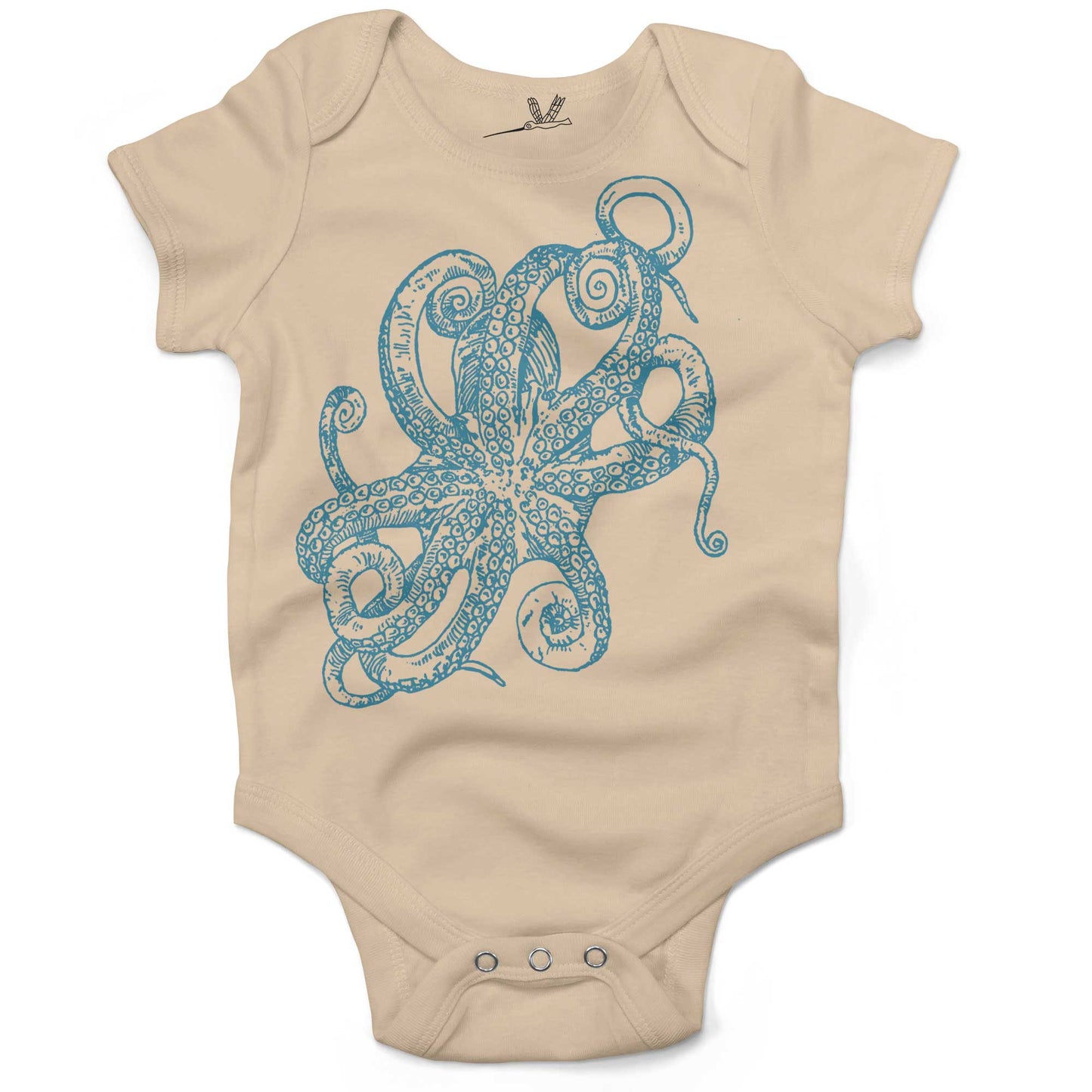 Octopus Underbelly Infant Bodysuit or Raglan Tee-Organic Natural-3-6 months