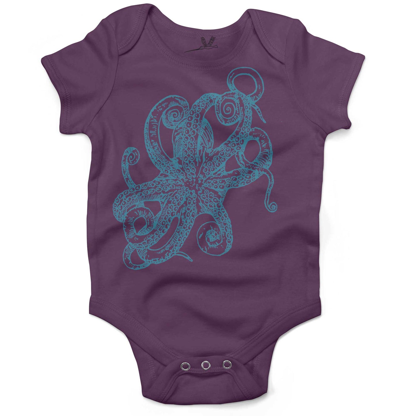 Octopus Underbelly Infant Bodysuit or Raglan Tee-Organic Purple-3-6 months