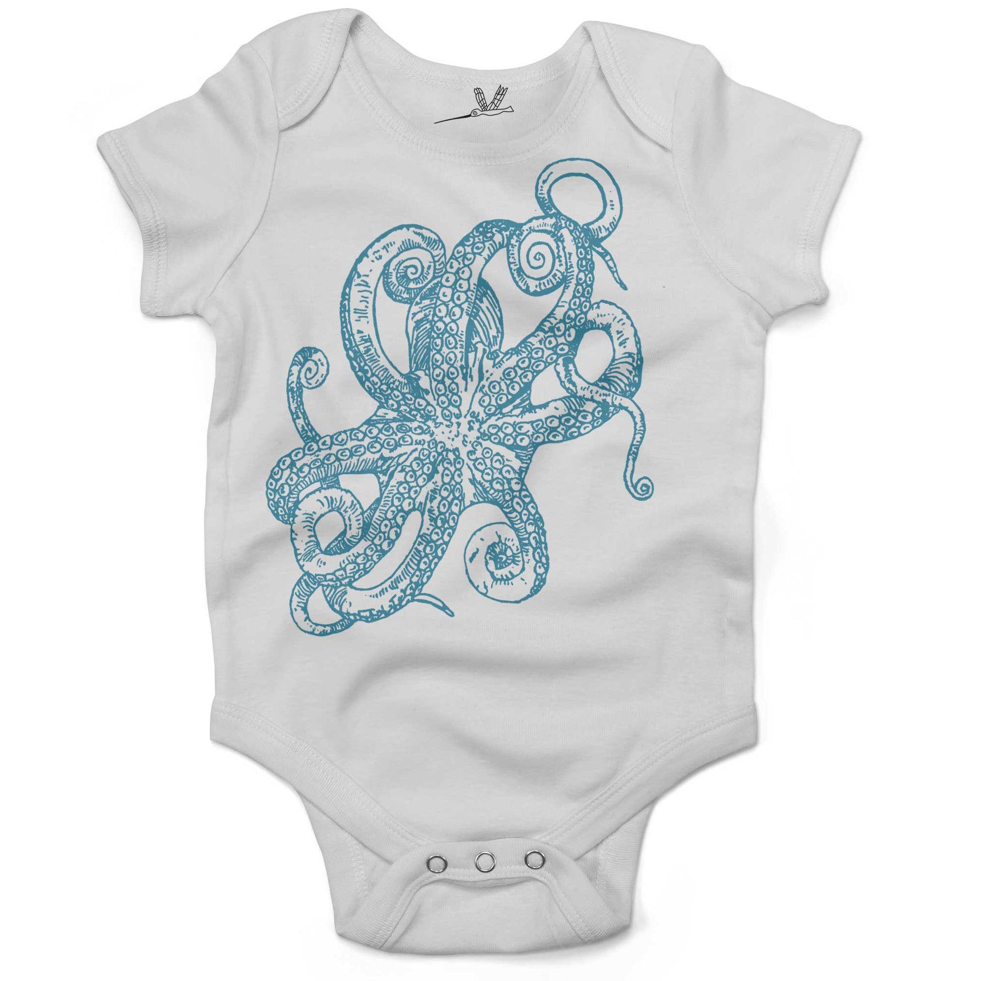 Octopus Underbelly Infant Bodysuit or Raglan Tee-White-3-6 months