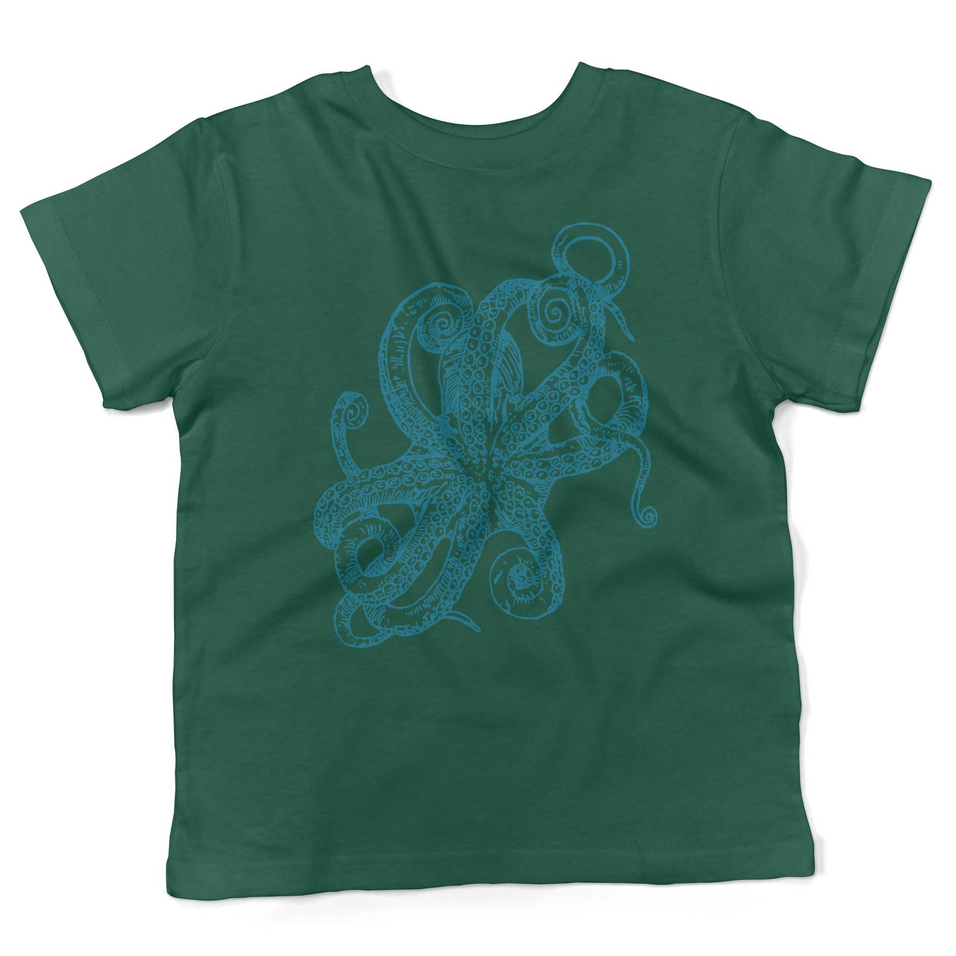 Octopus Underbelly Toddler Shirt-Kelly Green-2T