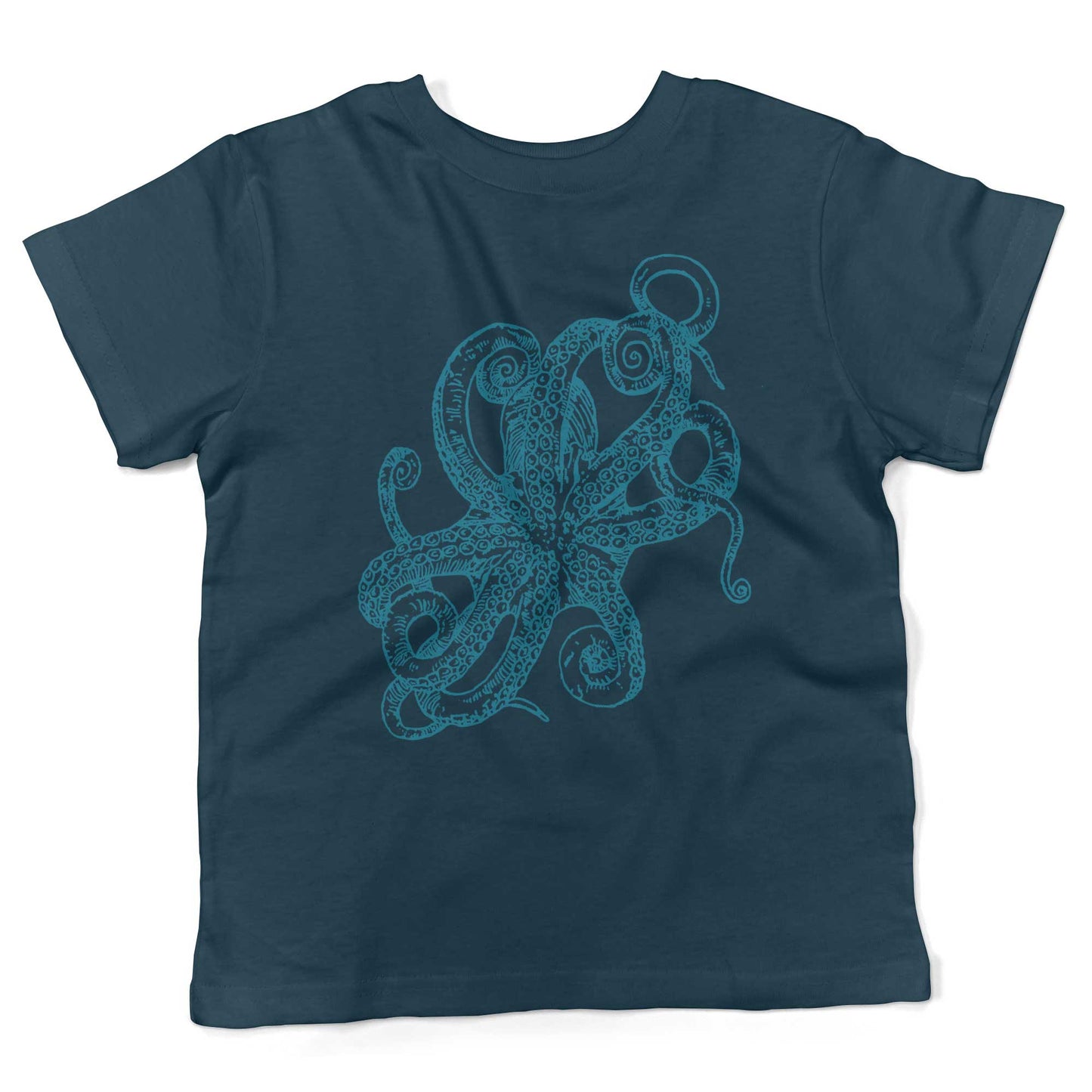 Octopus Underbelly Toddler Shirt-Organic Pacific Blue-2T