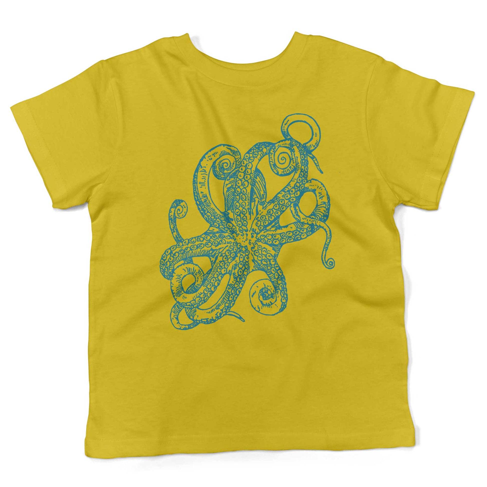 Octopus Underbelly Toddler Shirt-Sunshine Yellow-2T