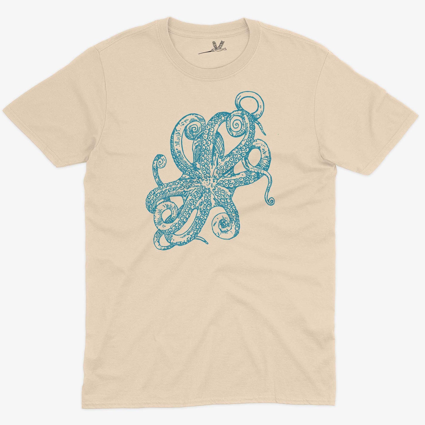 Octopus Underbelly Unisex Or Women's Cotton T-shirt-Organic Natural-Unisex