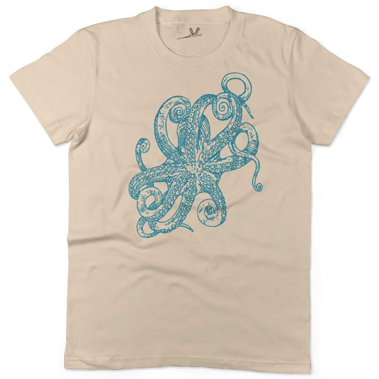 Octopus Underbelly Unisex Or Women's Cotton T-shirt-Organic Natural-Woman