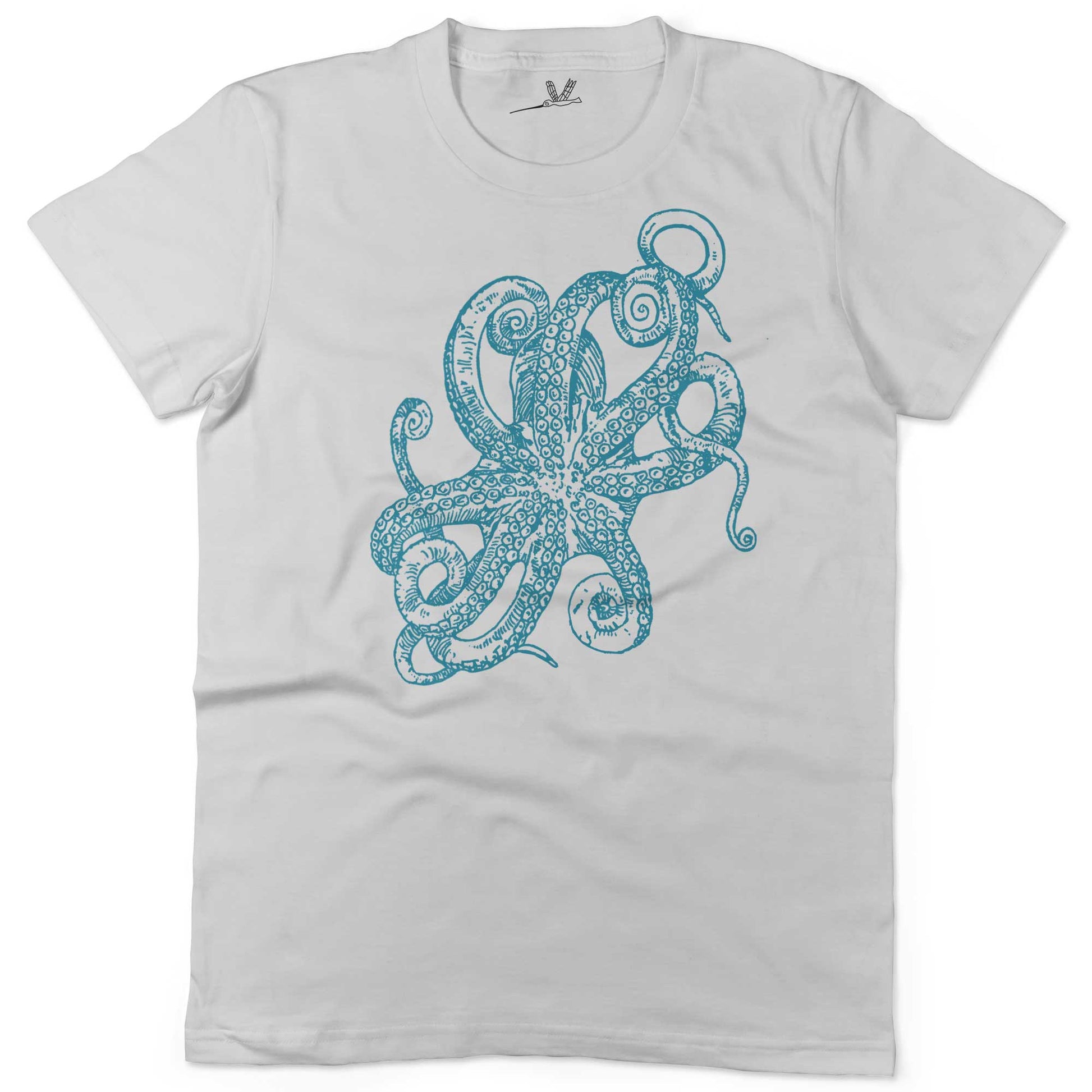 Octopus Underbelly Unisex Or Women's Cotton T-shirt-White-Woman