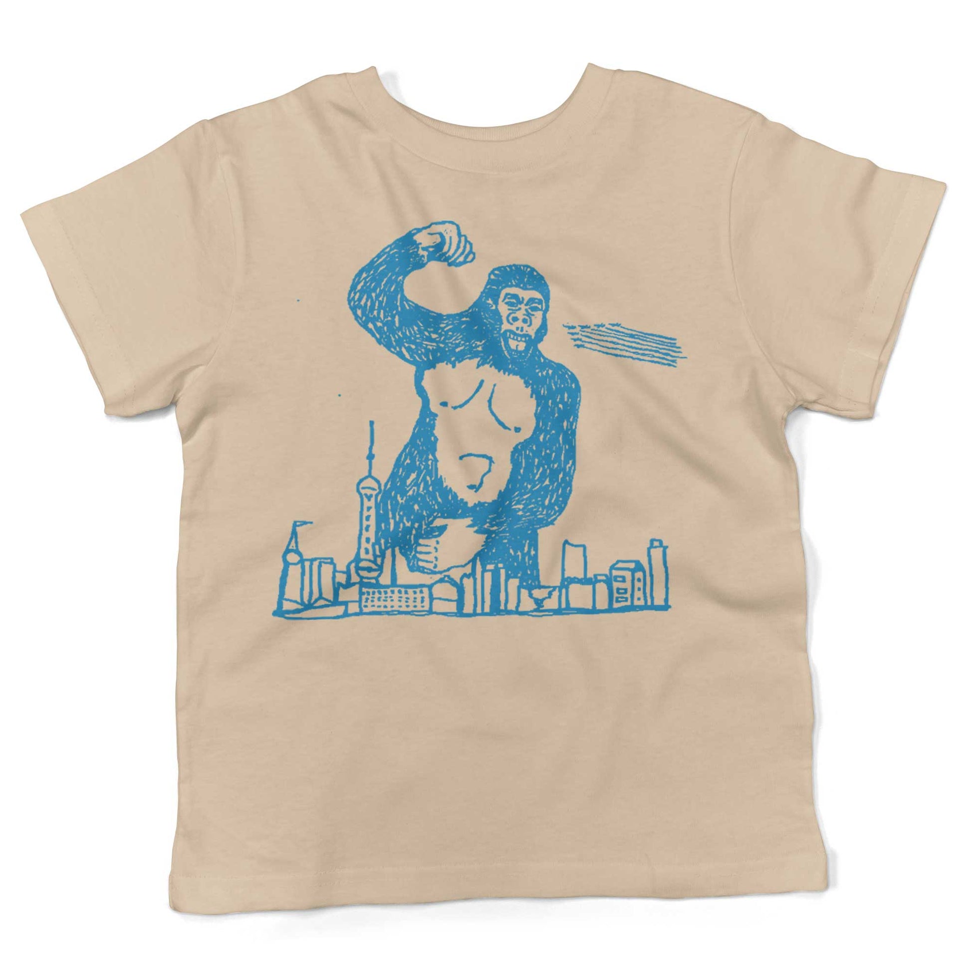 Giant Gorilla Drawing Toddler Shirt-Organic Natural-2T