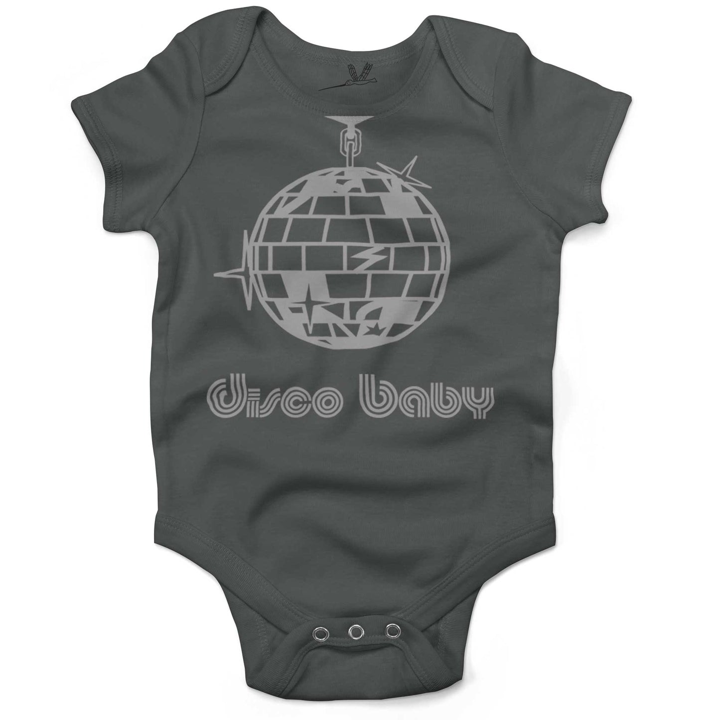 Disco Baby Infant Bodysuit or Raglan Tee-Organic Asphalt-3-6 months