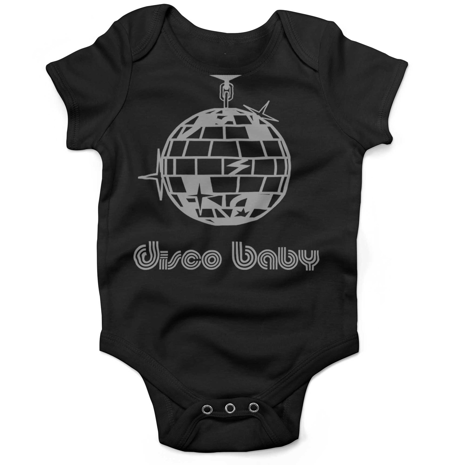 Disco Baby Infant Bodysuit or Raglan Tee-Organic Black-3-6 months
