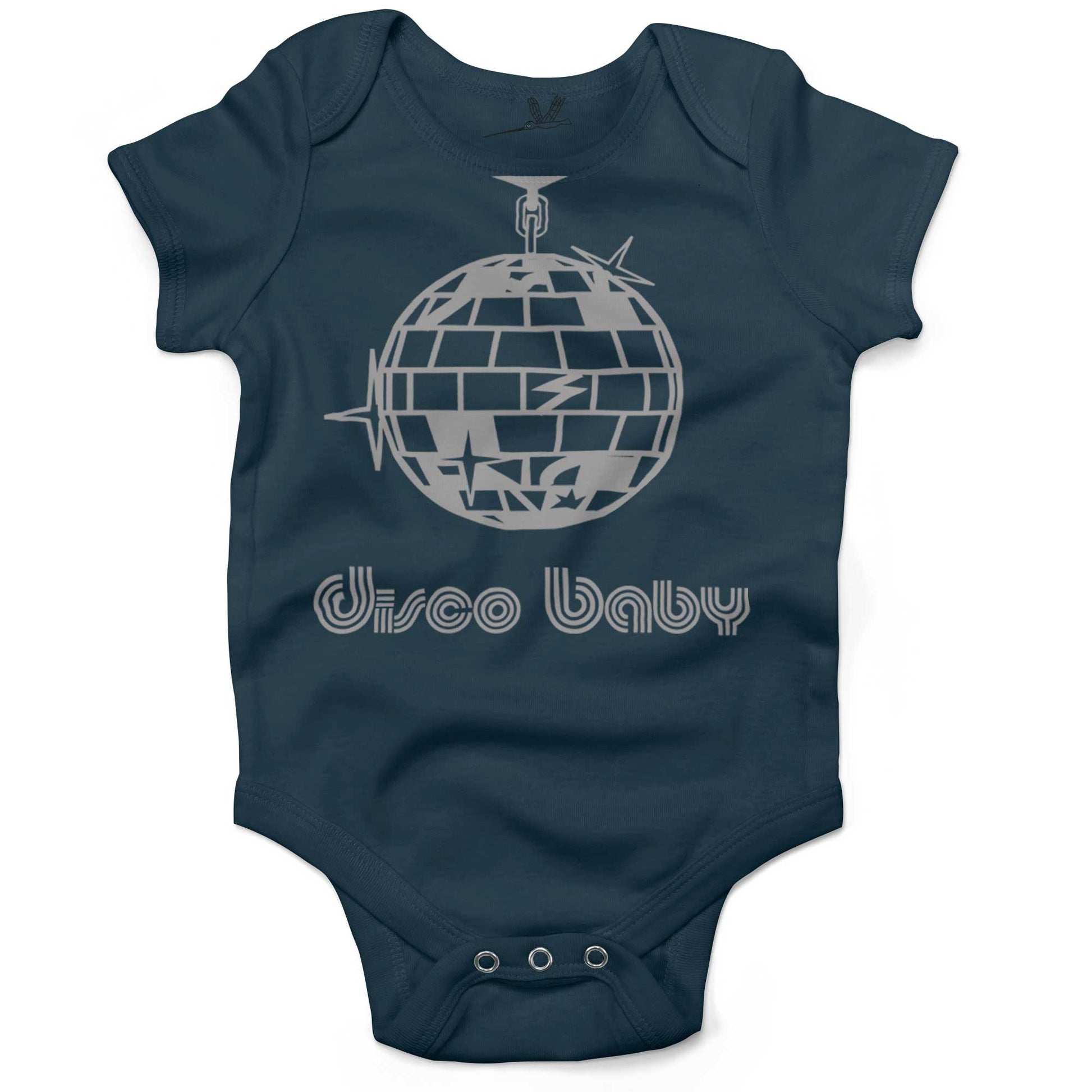 Disco Baby Infant Bodysuit or Raglan Tee-Organic Pacific Blue-3-6 months
