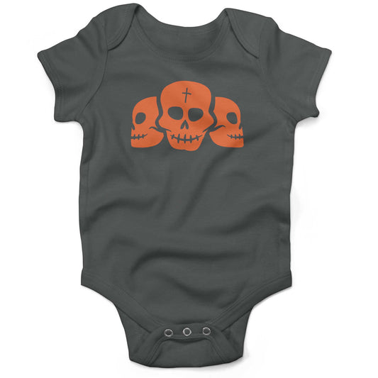 Day Of The Dead Skulls Infant Bodysuit or Raglan Baby Tee-Organic Asphalt-3-6 months