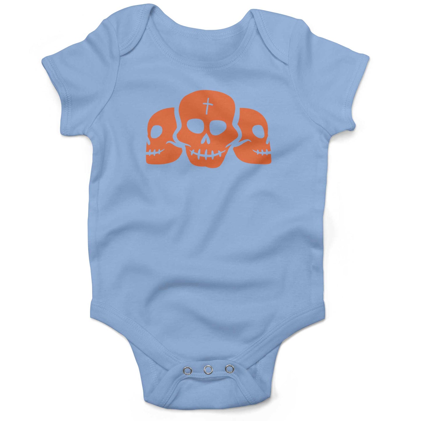 Day Of The Dead Skulls Infant Bodysuit or Raglan Baby Tee-Organic Baby Blue-3-6 months