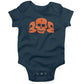 Day Of The Dead Skulls Infant Bodysuit or Raglan Baby Tee-Organic Pacific Blue-3-6 months