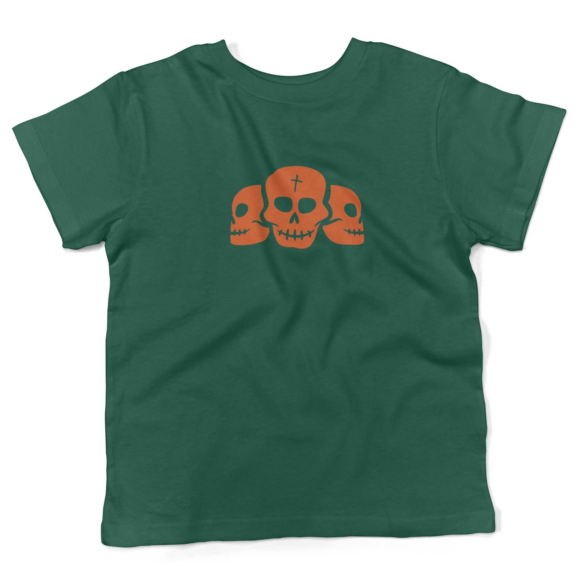 Day Of The Dead Skulls Toddler Shirt-Kelly Green-2T