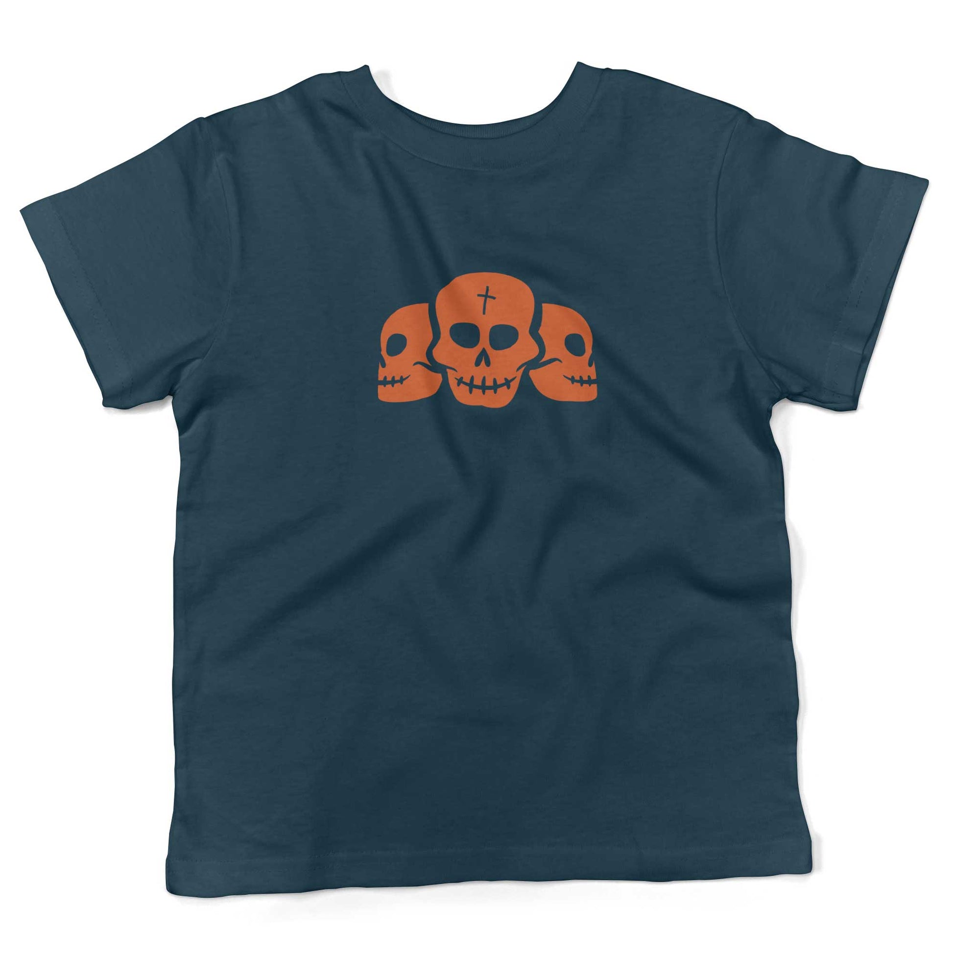 Day Of The Dead Skulls Toddler Shirt-Organic Pacific Blue-2T