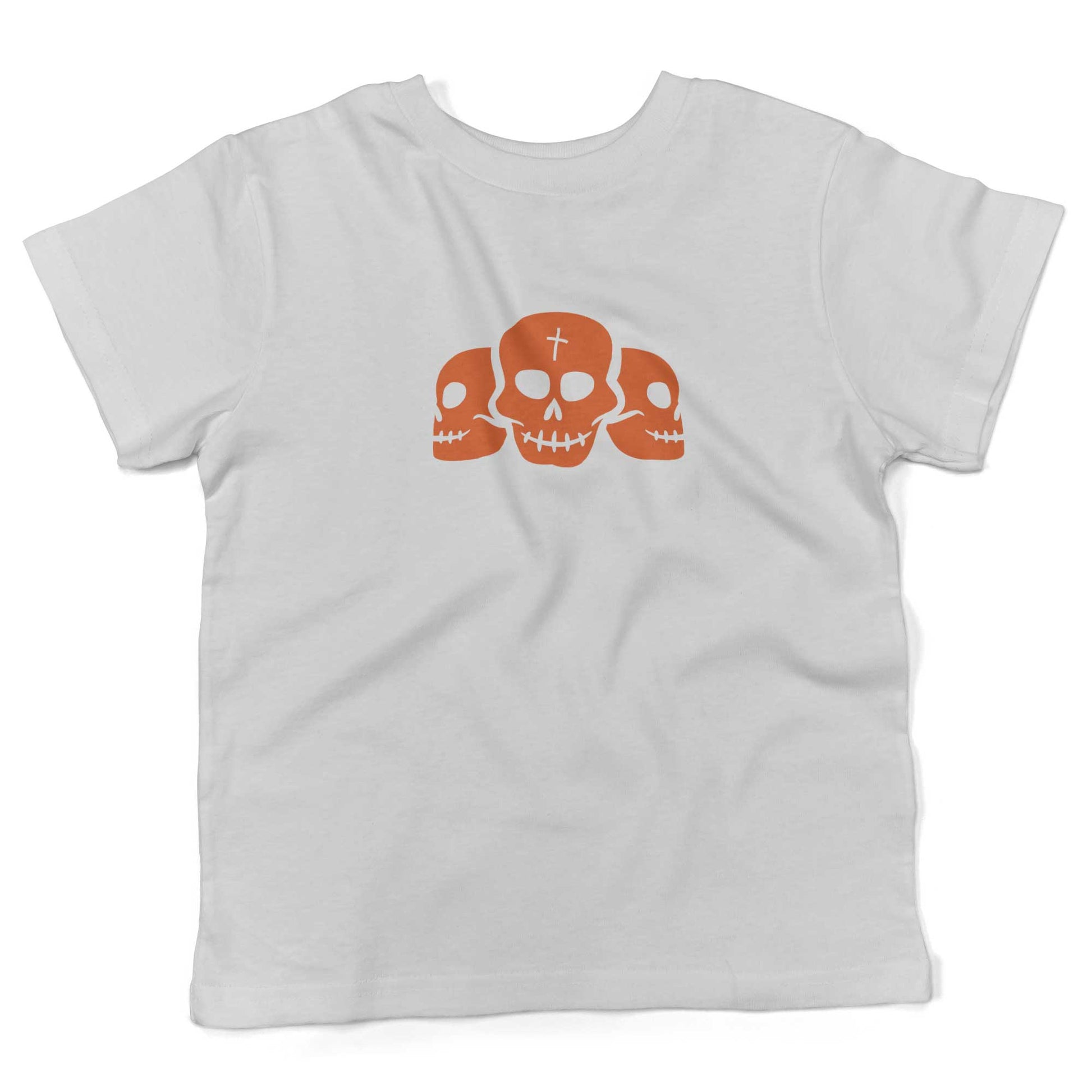 Day Of The Dead Skulls Toddler Shirt-White-2T
