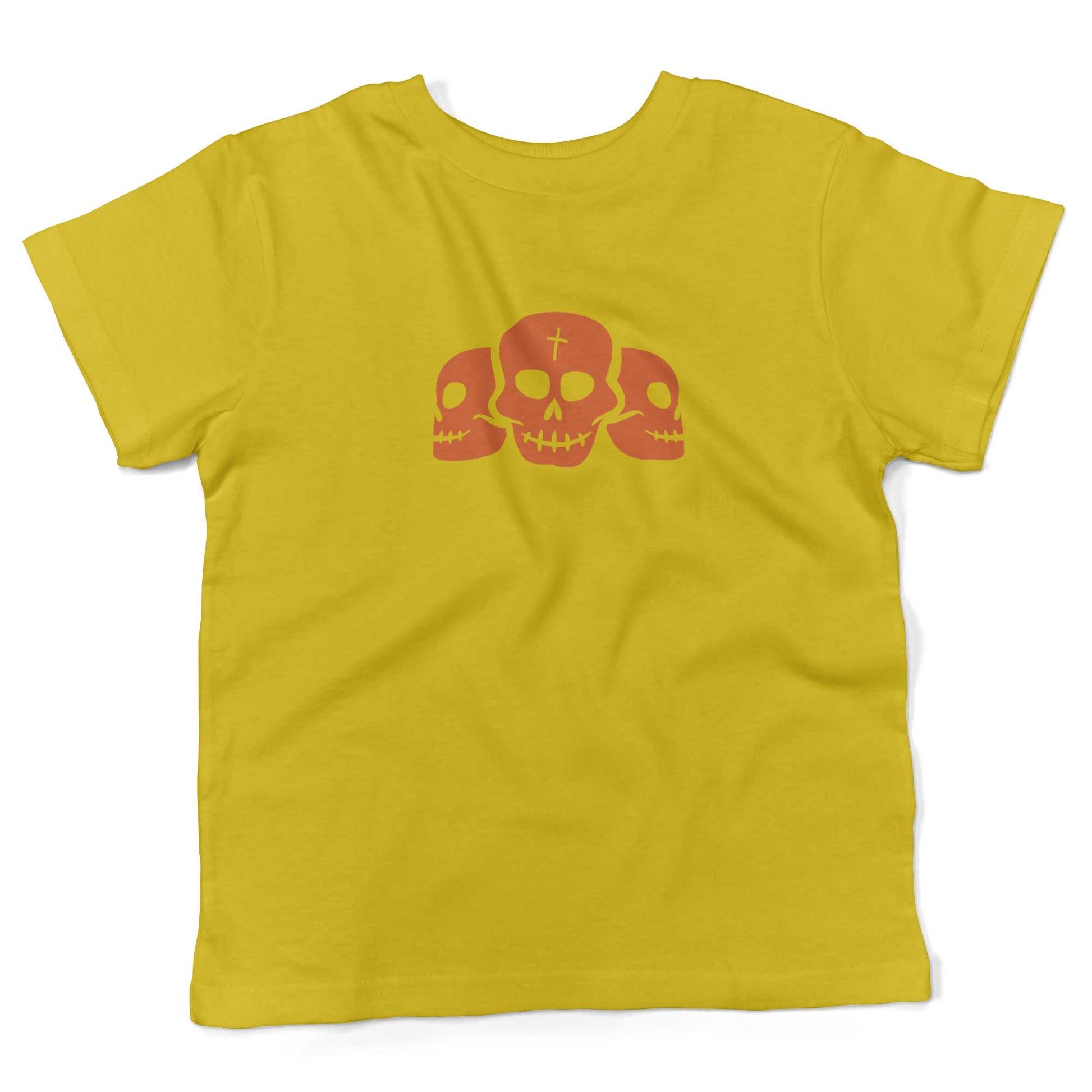 Day Of The Dead Skulls Toddler Shirt-Sunshine Yellow-2T
