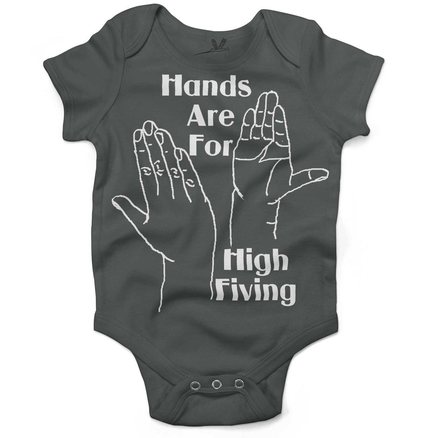 Hands High Fiving Infant Bodysuit or Raglan Tee-Organic Asphalt-3-6 months