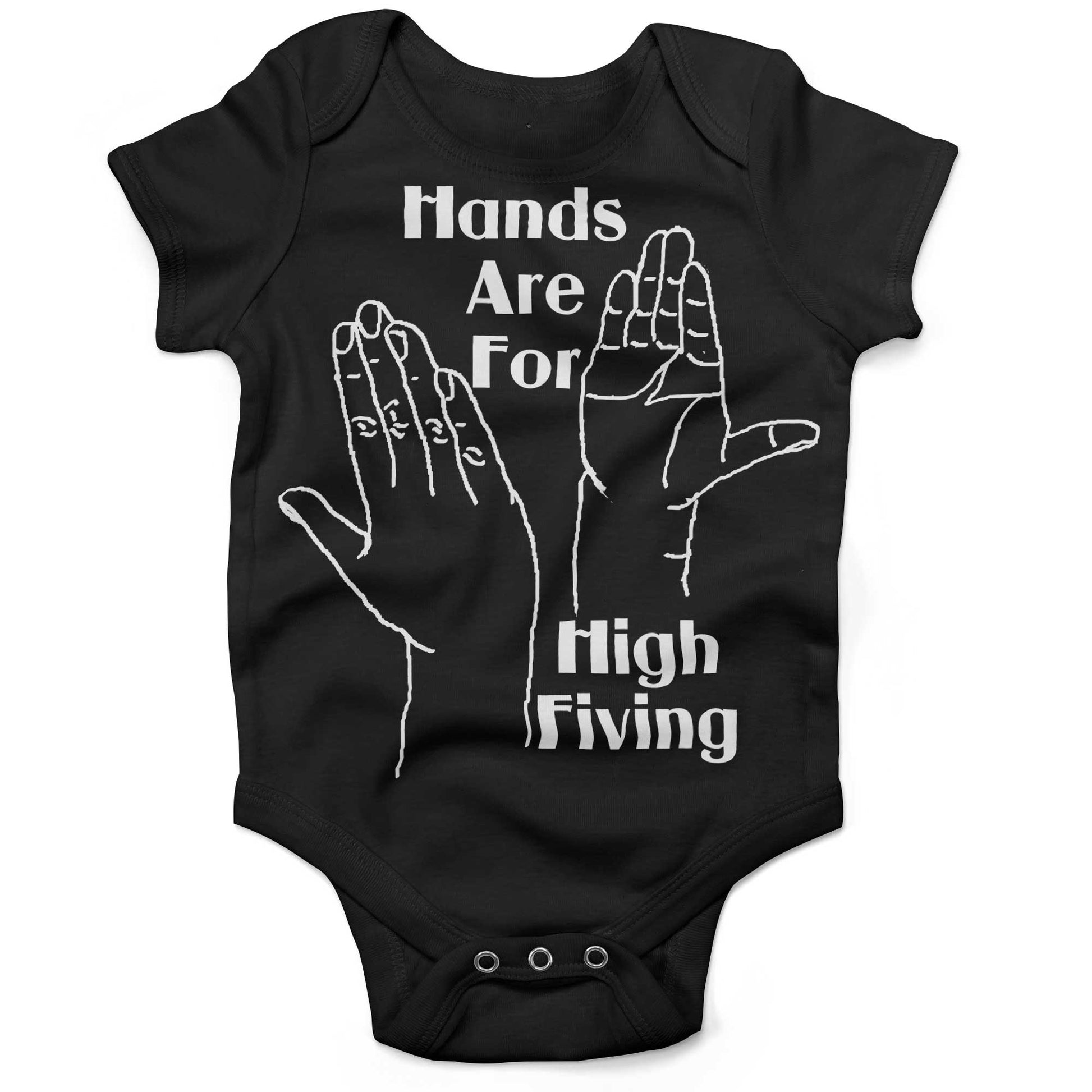 Hands High Fiving Infant Bodysuit or Raglan Tee-Organic Black-3-6 months