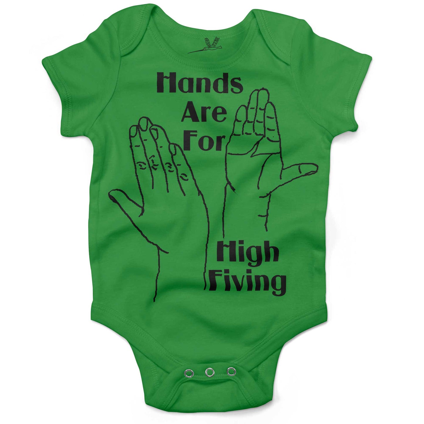 Hands High Fiving Infant Bodysuit or Raglan Tee-Grass Green-3-6 months