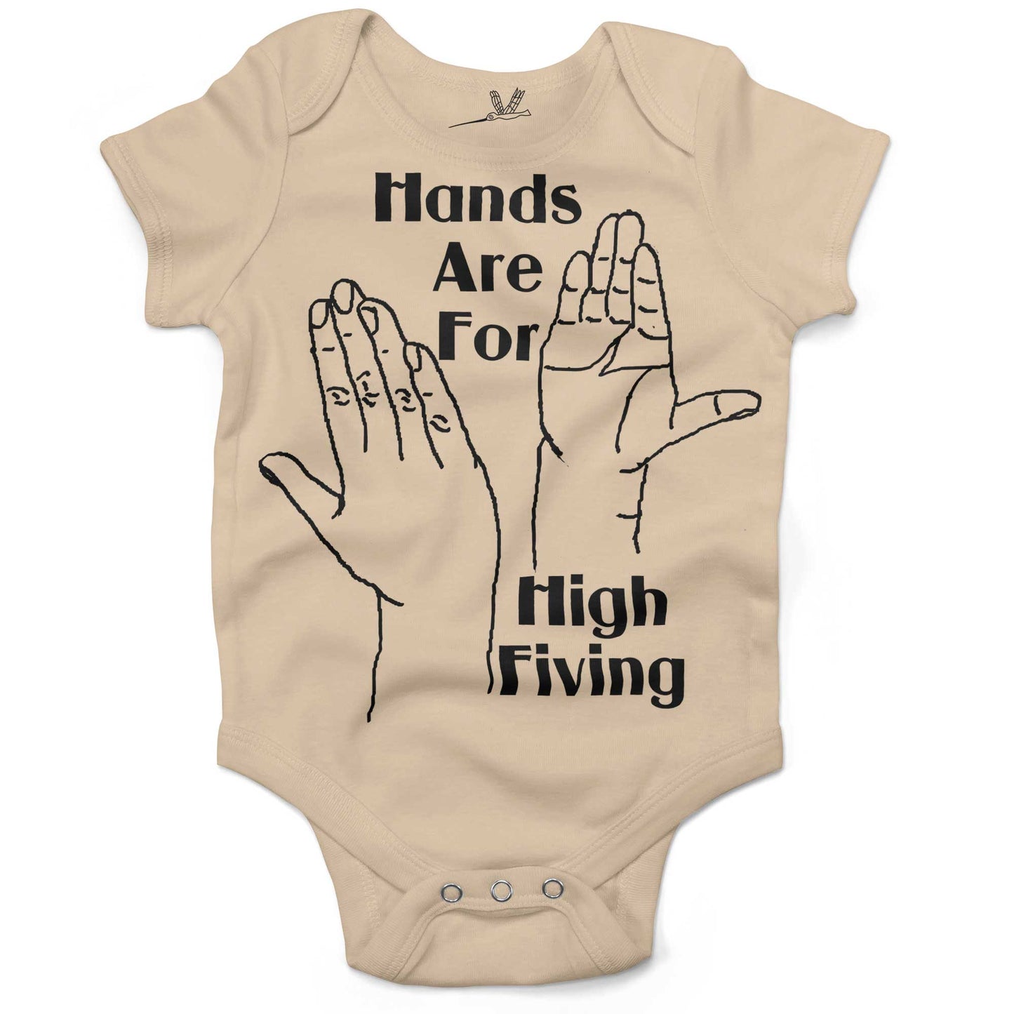 Hands High Fiving Infant Bodysuit or Raglan Tee-Organic Natural-3-6 months
