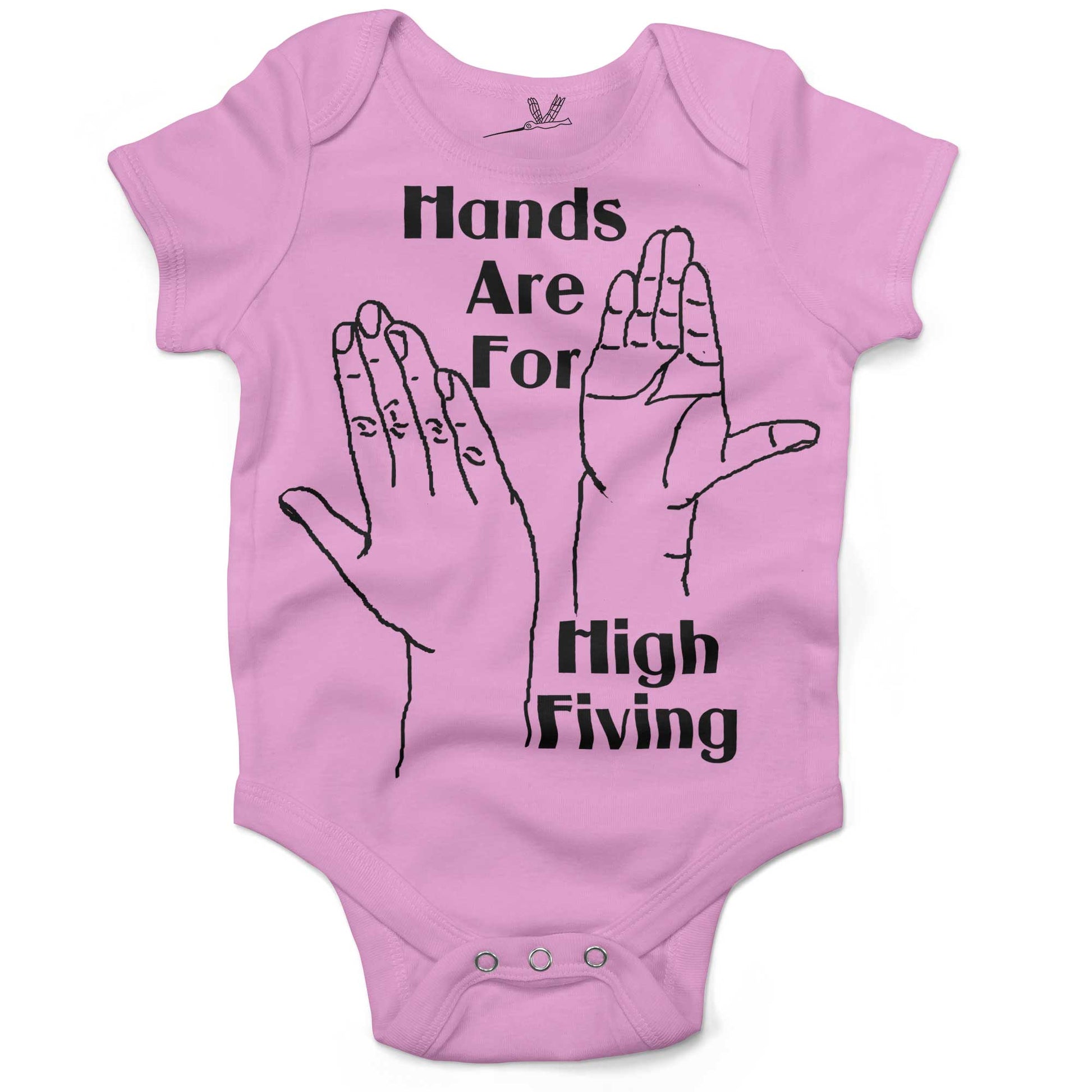 Hands High Fiving Infant Bodysuit or Raglan Tee-Organic Pink-3-6 months