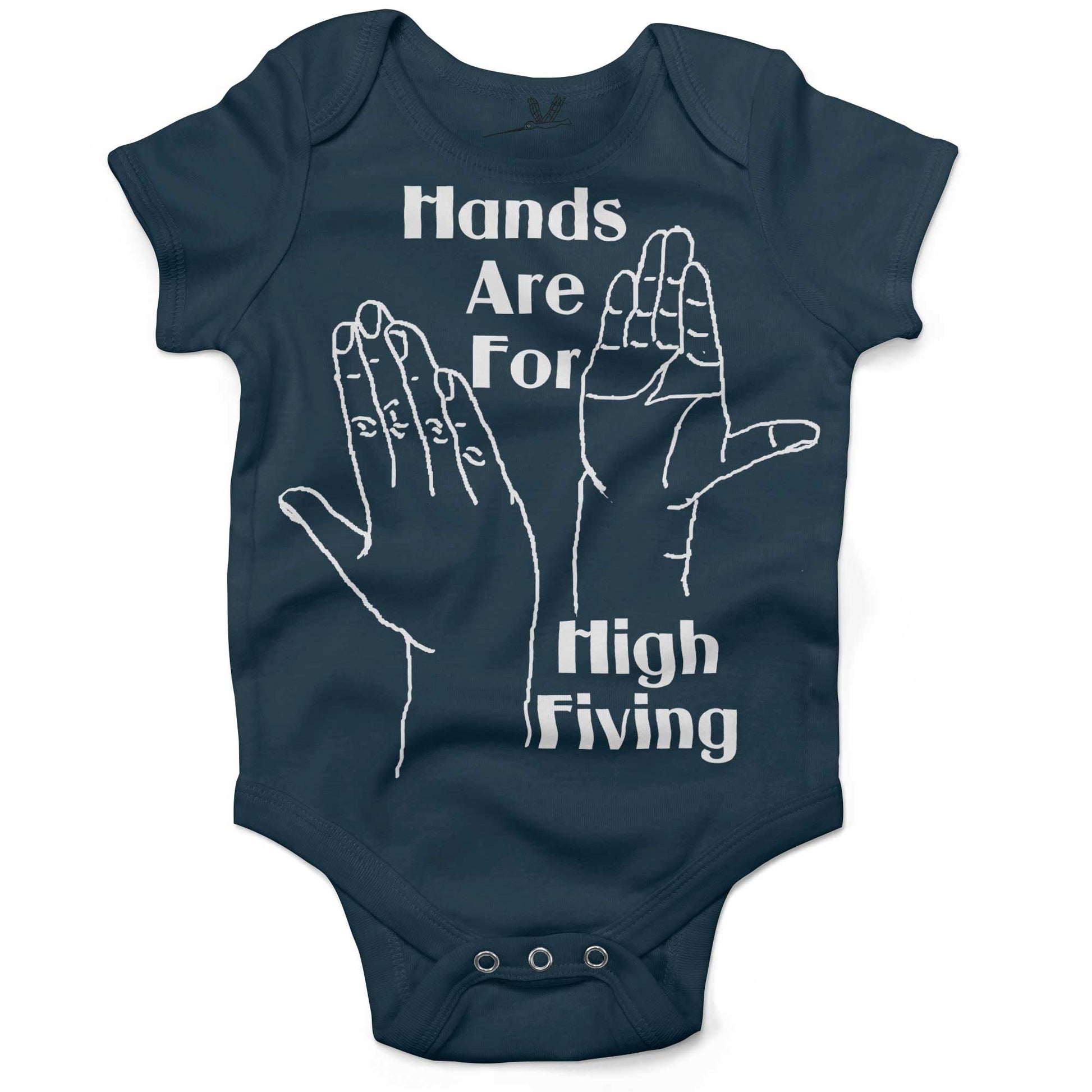 Hands High Fiving Infant Bodysuit or Raglan Tee-Organic Pacific Blue-3-6 months