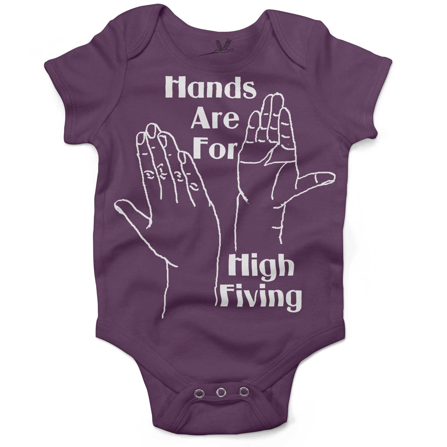Hands High Fiving Infant Bodysuit or Raglan Tee-Organic Purple-3-6 months