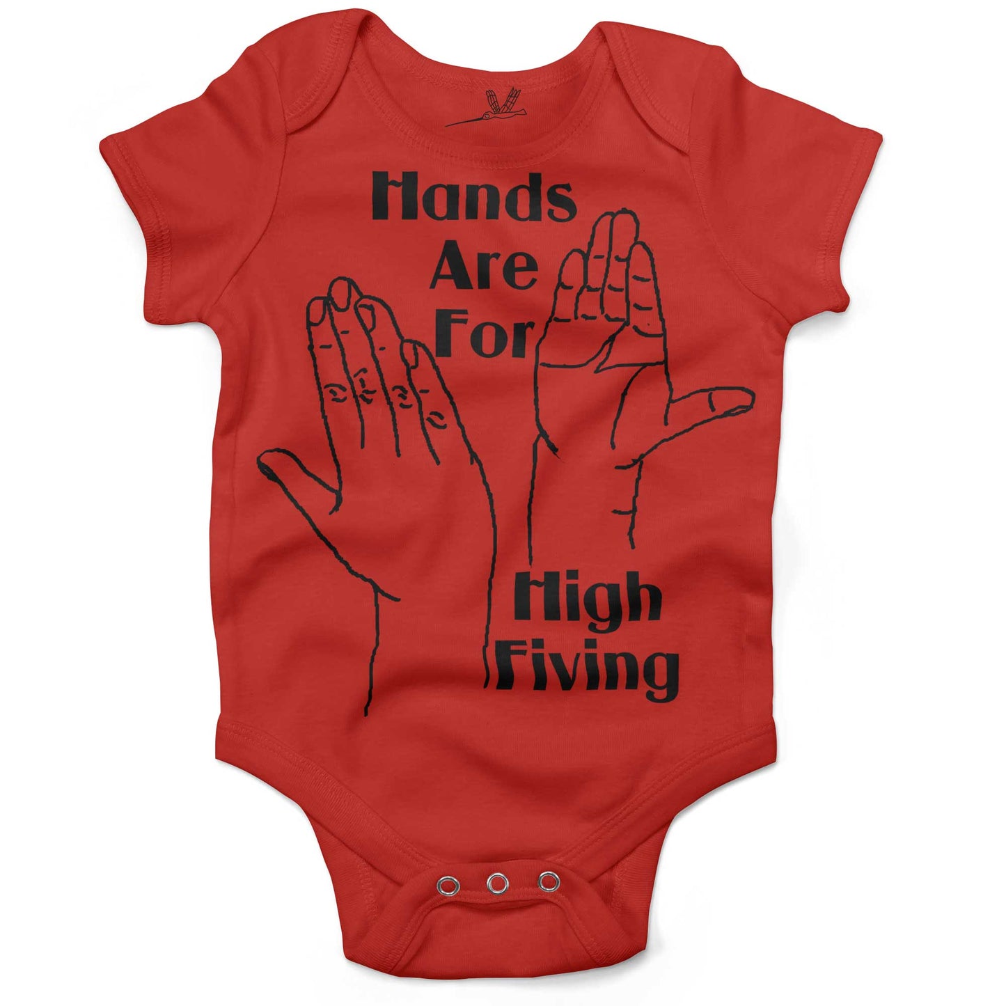 Hands High Fiving Infant Bodysuit or Raglan Tee-Organic Red-3-6 months