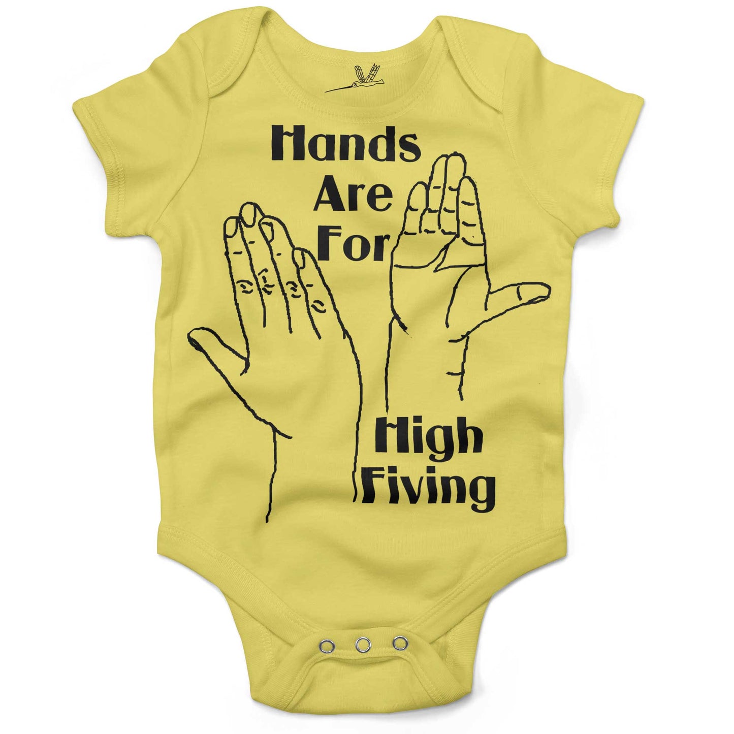 Hands High Fiving Infant Bodysuit or Raglan Tee-Yellow-3-6 months